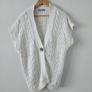 Cozy Cable Knit Sweater Vest M Zara